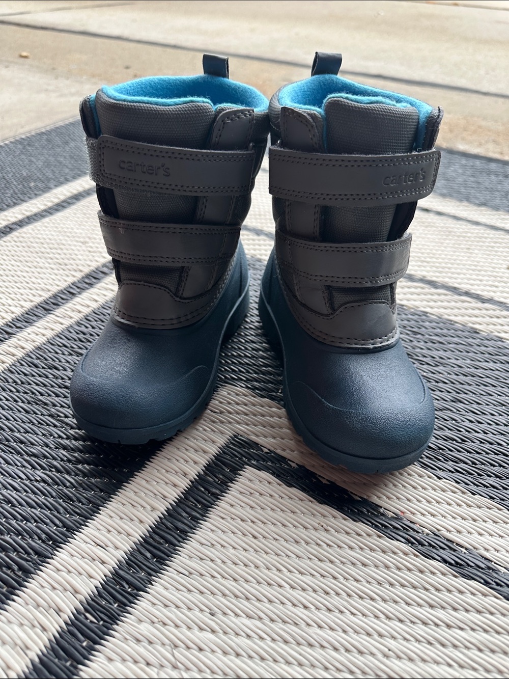 Carter's Gray Kids Winter Boots with Blue Lining